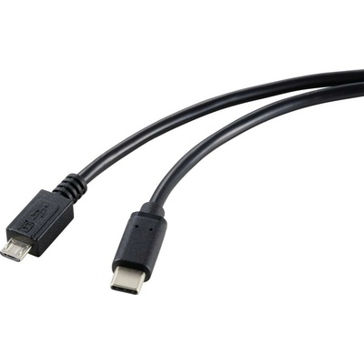 Renkforce RF-5720396 USB 2.0 USB-C ® zástrčka USB Micro-B zástrčka 1.80m černý