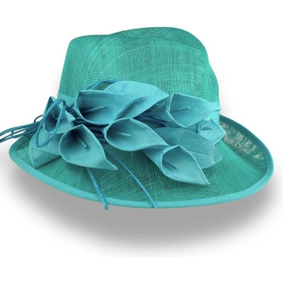 Krumlovanka & Complit dámský slavnostní klobouk Fedora C-186 tyrkysový