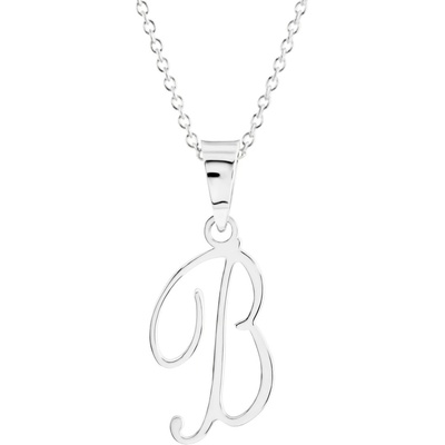 Gemmax Řetízek s písmenem „B“ bílé zlato GUSWN-42311-25841