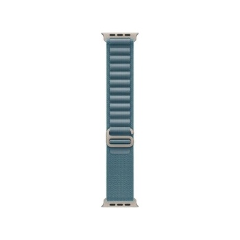 Apple Watch 49mm Loop: Light Blue Alpine Loop - Small - Natural Titanium Finish (mfth4zm/a)