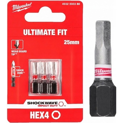 Milwaukee HEX4 x 25 mm MI4932500380