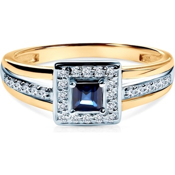 SAVICKI Годежен пръстен Savicki: злато, син сапфир, диаманти