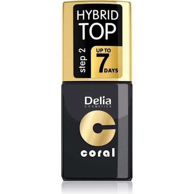 Delia Cosmetics Coral Nail Enamel Hybrid Gel lak na nehty vrchní vrstva 11 ml