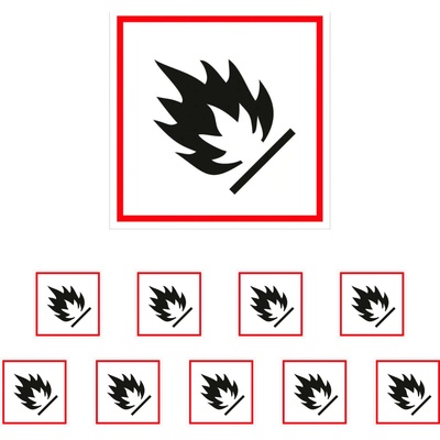 Walteco Symbol GHS 02 – HORĽAVÉ 100x100mm, samolepka Množstvo: 10 ks , 20136BP2