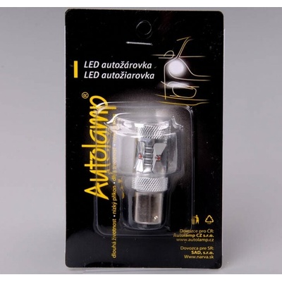 AUTOLAMP LED 12V-24V P21W Ba15s číra 10xSMD CANBUS