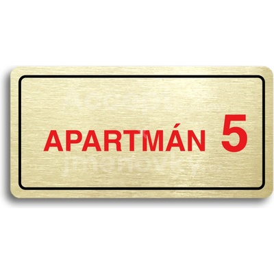 ACCEPT Piktogram APARTMÁN 5 II - zlatá tabulka - barevný tisk