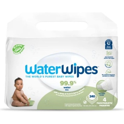 WaterWipes 4x WATERWIPES Мокри кърпички без пластмаса Soapberry 60 бр. (240 бр. )