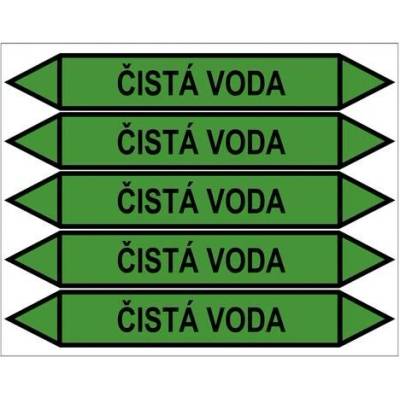 Značení potrubí, čistá voda 350 × 52 mm, polyvinylchlorid, polyester PZGL 009125