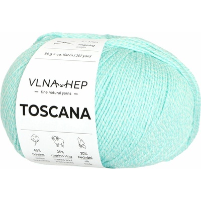 Vlna-hep Příze Toscana - jemná přírodní příze - bavlna, merino vlna, hedvábí Toscana: 142650 Blue Tint