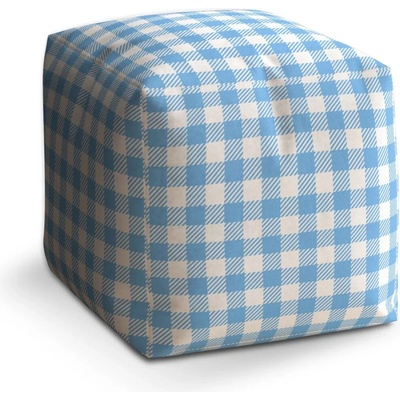 Sablio Taburet Cube Košilový vzor - 50x50x50 cm