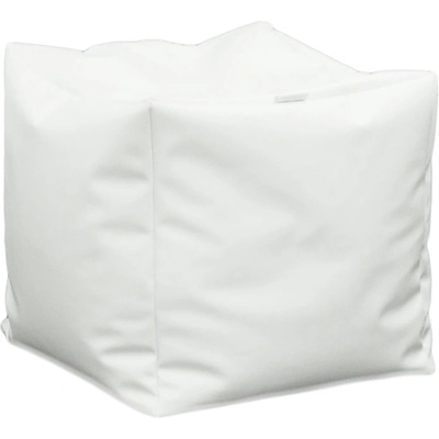 PUFRELAX Пуф, 130л. , Табуретка Куб XL - Panama white, Перящ се калъф, Водоустойчив, Пълнеж от Полистиролни перли, 8274 (PUF-G-CXL-PEX-WH)