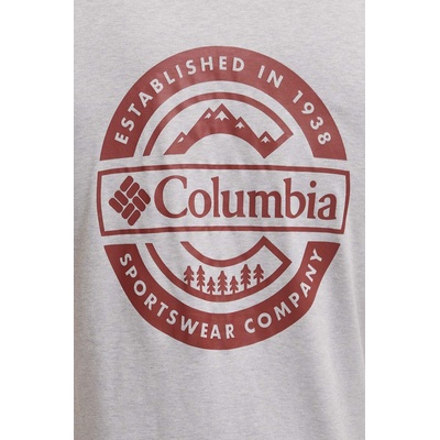 Columbia Памучна тениска Columbia Rapid Ridge в сиво с принт 1934824 (1934824.)