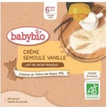 Babybio Krém vanilka krupica 4 x 85 g