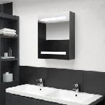 vidaXL LED шкаф с огледало за баня, сив, 50x14x60 см (326482)
