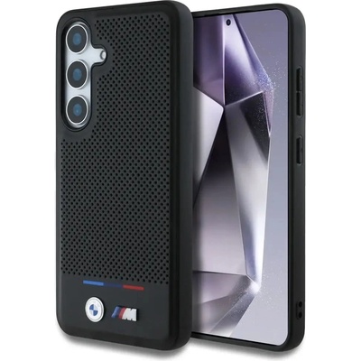 BMW Кожен калъф MagSafe Tricolor Stripe BMW за Samsung Galaxy S25 - черен (3666339448790)