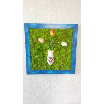 Mechový 3D obraz s tulipány 50cm x 50cm
