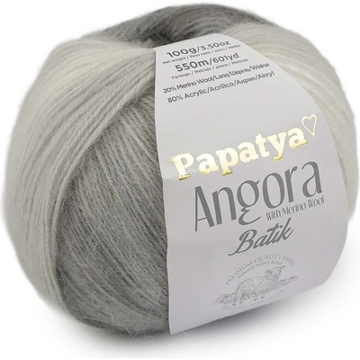 Pletací příze Papatya Angora Batik 100 g Varianta: 1 (01) šedá světlá, Balení: 1 ks 61564/159823/285672