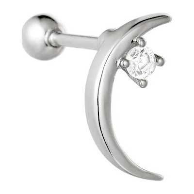 Ornamenti náušnice Moon zircon silver OOR350009