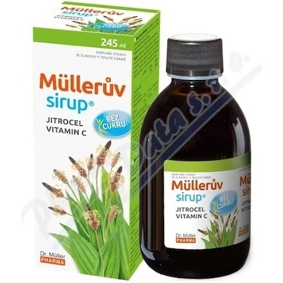 Müllerův sirup s jitrocelem bez cukru 245 ml