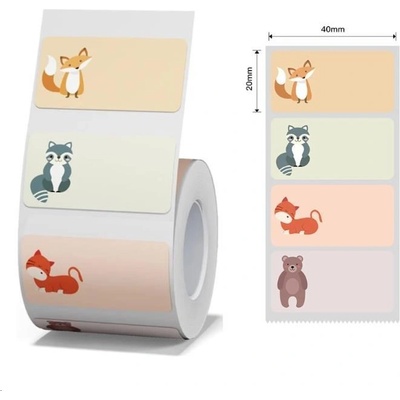 A2A28431502, 40x20mm, 320 бр, Животни, цветен самозалепващи се етикети (A2A28431502)