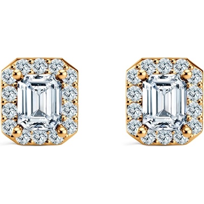 SAVICKI Обеци This is Love: злато, диаманти с шлиофвка "смарагд