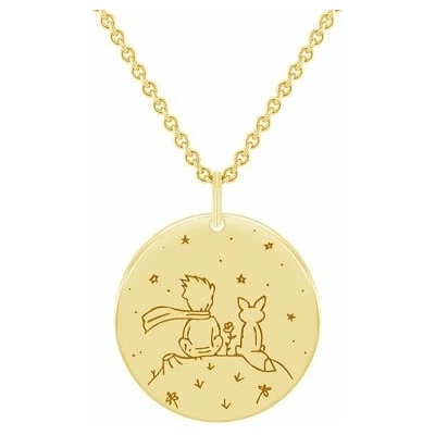 Eppi Přívěsek Malý princ s liškou a gravírem ze zlata P38464