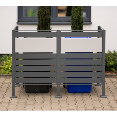 Westmann Planum 2 kovový box na odpadkové koše 2 x 240 L 170 x 90 x 120 cm antracit