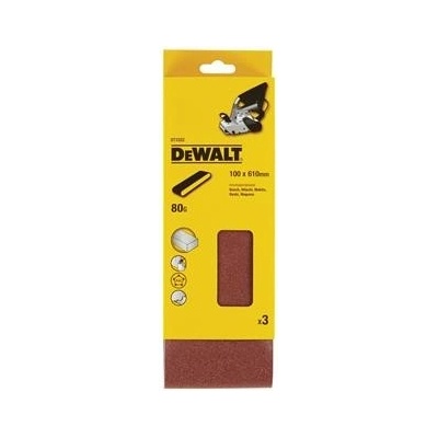 DeWALT DT3322 Víceúčelový brusný pás - 80G - 100 x 610 mm 3ks