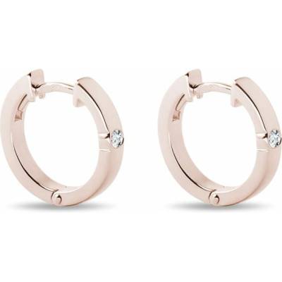 Klenota zlaté kruhové náušnice s diamantom k0519014
