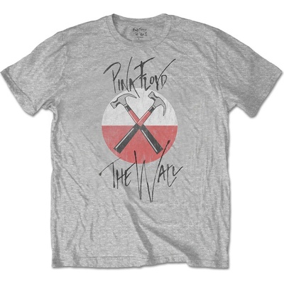 Pink Floyd tričko The Wall Faded Hammers Logo šedé