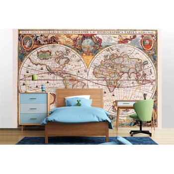 DIMEX ART s. r. o Самозалепваща се флизелинова фототапета антична карта 1630 375 x 250 см