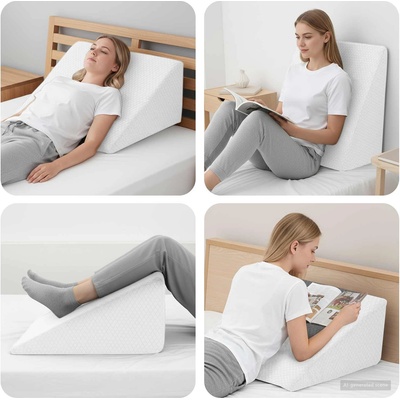 vidaXL Възглавничка за крака Бяло 60 x 50 x 30 см Мемори пяна (42020194)