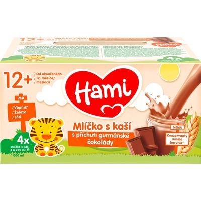 Hami Mliečko s kašou príchuťou gurmánskej čokolády 4 x 250 ml