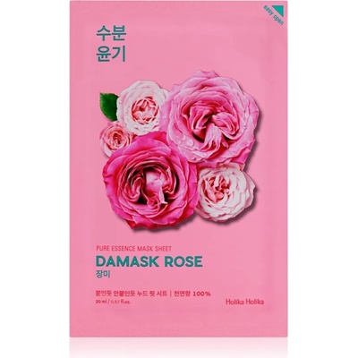 Holika Holika Pure Essence Damask Rose платнена маска с хидратиращ и ревитализиращ ефект 20ml
