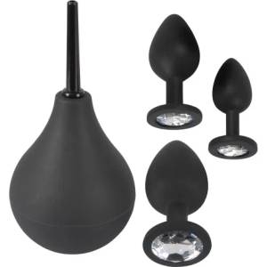You2Toys Комплект от 3бр. анални разширители и душ Black Velvets