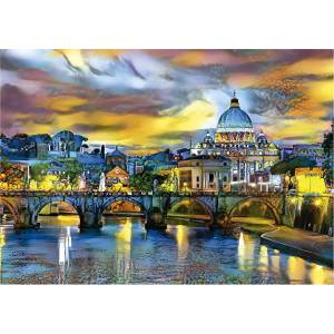 Educa - Puzzle St. Peter s Basilica And The St. Angelo Bridge - 1 500 piese