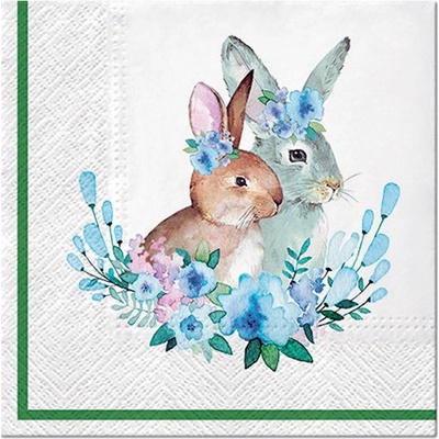 PAW servítky L Bunnies with Wreaths 33x33cm