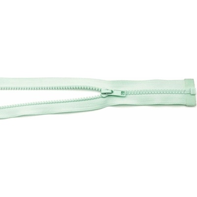 Deliteľný kostený zips - dĺžka (30 - 95 cm) - rôzne farby 55 cm Svetlo mentolová bez ozdoby