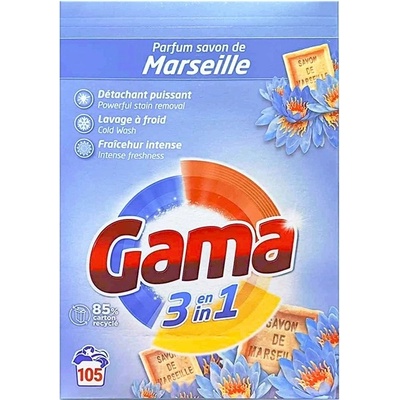Gama 3v1 Univerzální prací prášek s Marseillským mýdlem 5,775 kg