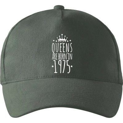 Queens are born in 1975 so zahnutým šiltom a mosaznou sponou Tm. bridlica šedozelená