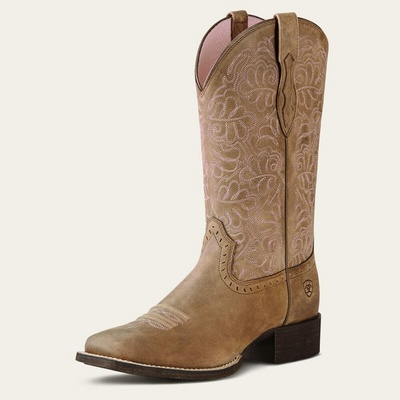 *W* Westernové boty Ariat® WMS Round Up Remuda Wide Square Toe dámské brown bomber – Zboží Dáma