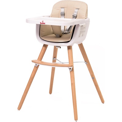 Carino столче за хранене 2в1 бежово (buba-carino-ivory)