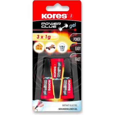 Kores Power Glue Gel, 3 x 1 g