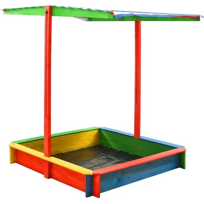 VidaXL Pískoviště s nastavitelnou stříškou jedle vícebarevné UV 50