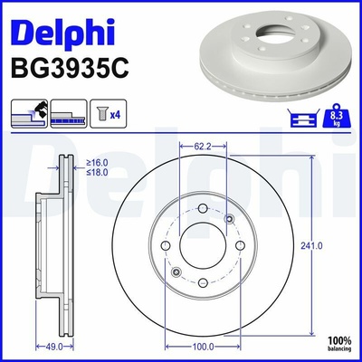Brzdový kotúč DELPHI BG3935C