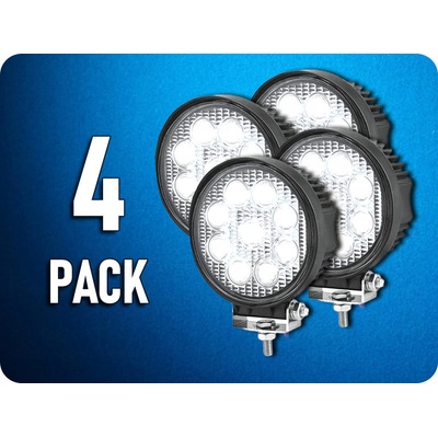 TruckLED LED Epistar pracovní světlo kulaté, 27W, 2200 lm, 12/24V, IP67/4-PACK! [L0076] – Zboží Mobilmania