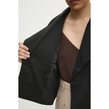 ANSWEAR Шлифер Answear Lab дамски в черно преходен модел с уголемена кройка (9328.ILK)