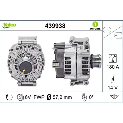 VALEO Alternátor VALEO ORIGINS NEW OE TECHNOLOGY VA 439938