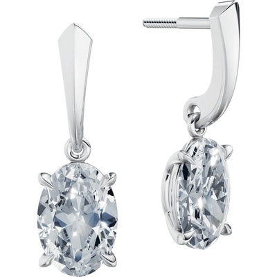 DF dámske náušnice 6434, bílé zlato s laboratorními diamanty o celkové váze 4.00 ct VS1/F