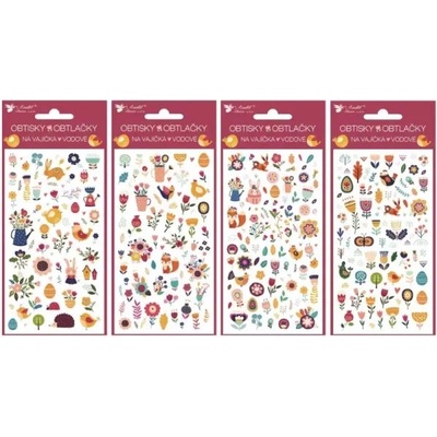 PLUS LINE Самозалепващи стикери с цветя и животни за яйца - 9 x 19 см, различни (AN7900)